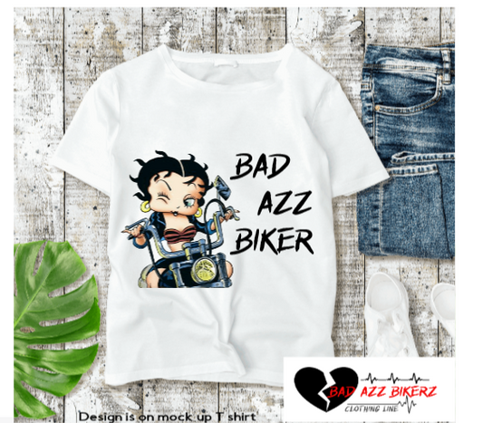 " BAD AZZ BIKER BETTY BOOP" ( WHITE )
