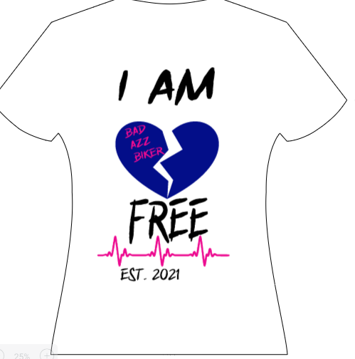 " BAD AZZ BIKER " AFFIRMATION Short Sleeve T- shirt ( White ) " I AM"