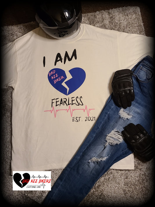 " BAD AZZ BIKER " AFFIRMATION Short Sleeve T- shirt ( White ) " I AM"