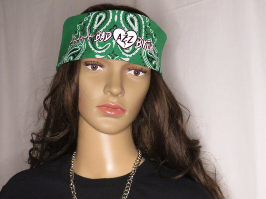 BAD AZZ BIKER " HUNTER GREEN BANDANA"