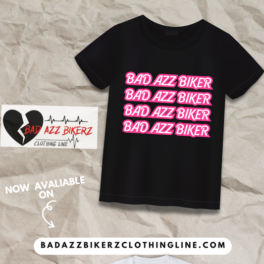 BAD AZZ BIKER BREAST CANCER TEE SHIRT.