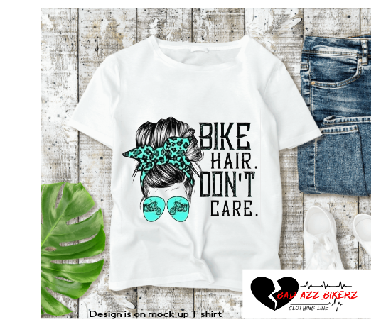 " BIKE HAIR DON'T CARE" T-SHIRT ( WHITE )