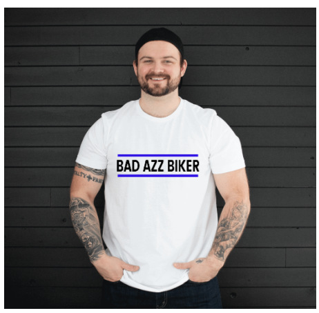 " BAD AZZ BIKER " T-SHIRT (WHITE)