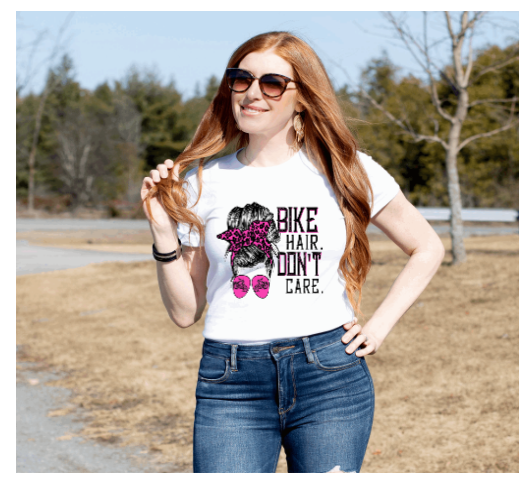 " BIKE HAIR DON'T CARE" T-SHIRT ( WHITE )