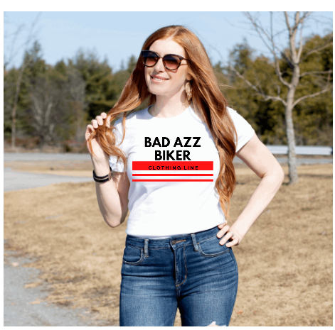 "BAD AZZ BIKER CLOTHING LINE" T-SHIRT (WHITE)