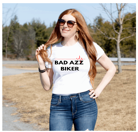 "BAD AZZ BIKER " T-SHIRT (WHITE)