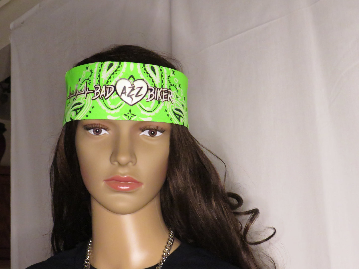 BAD AZZ BIKER " NEON GREEN BANDANA"